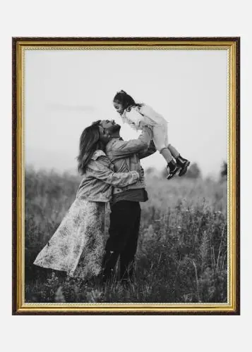 Pchet întreg fotografii - poză + ramă Auriu - L (40x50 cm) Ieftin
