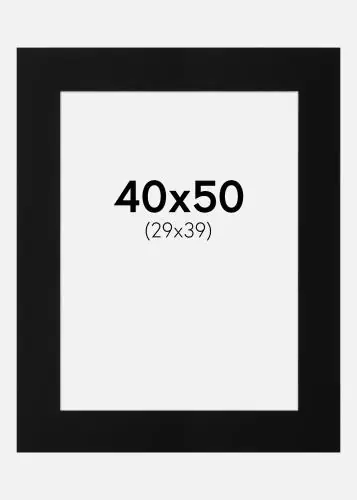 Reducere Paspartu Negru Standard Margine albă 40x50 cm (29x39)
