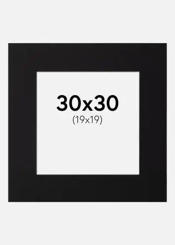 Paspartu Negru Standard Margine albă 30x30 cm (19x19) Plată sigură