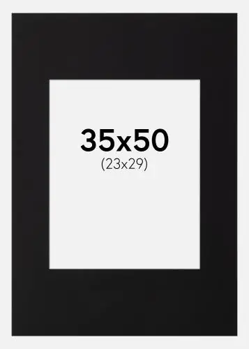 Paspartu Negru Standard Margine albă 35x50 cm (23x29) Preț promoțional