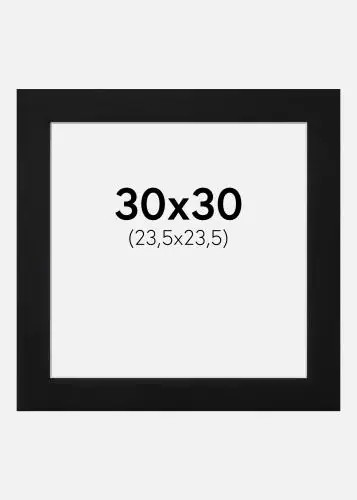 Reducere extra Paspartu Negru Standard Margine albă 30x30 cm (23,5x23,5)