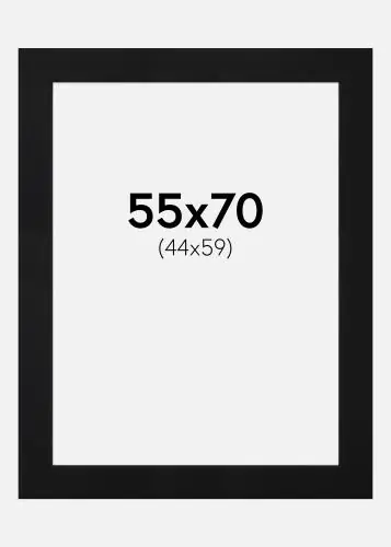 Paspartu Negru Standard Margine albă 55x70 cm (44x59) Cumpărături sigure