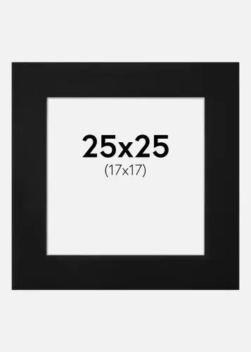 Paspartu Negru Standard Margine albă 25x25 cm (17x17) Calitate înaltă