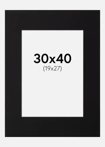 Preț mic Paspartu Negru Standard Margine albă 30x40 cm (19x27)