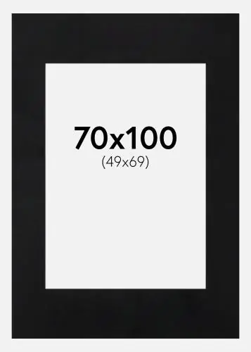 Paspartu Negru Standard Margine albă 70x100 cm (49x69) Plată sigură
