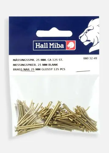 Cuie din alamă 25 mm Gol 125 buc. Disponibil imediat
