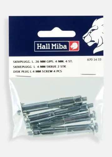 Șurub și diblu pentru pereți din gips L 4 mm - 4 set Ofertă exclusivă