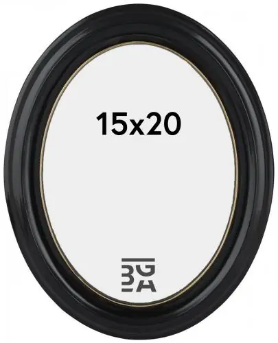 Lichidare de stoc Eiri Mozart Rama Ovala Din Sticla Negru 15x20 cm