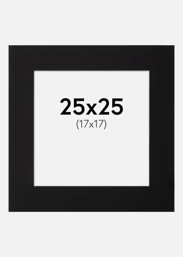 Bestseller Paspartu Canson Negru Margine albă 25x25 cm (17x17)