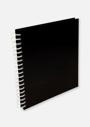 Retur ușor Pătrat Album foto cu spirală Negru - 25x25 cm (80 Negre Pagini / 40 foi)
