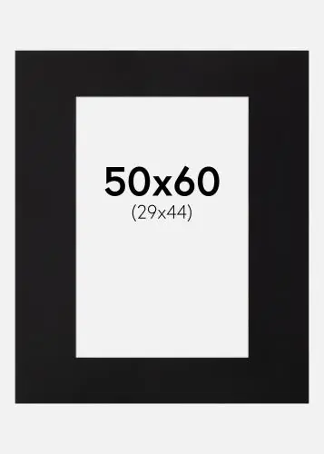 Paspartu Canson Negru Margine albă 50x60 cm (29x44) Ofertă specială