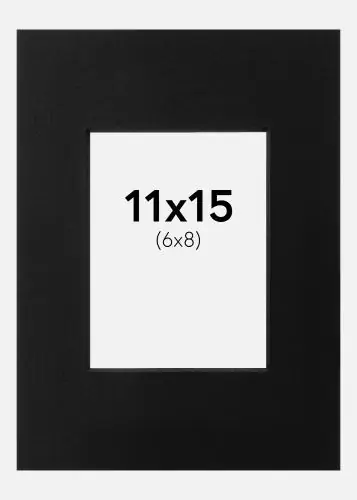Paspartu Negru Margine neagră 11x15 cm (6x8) Popular