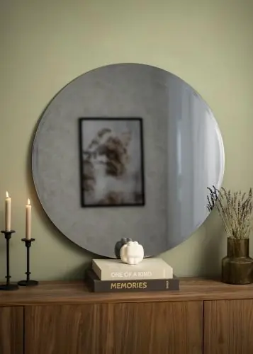 Disponibil imediat KAILA Rotund Oglindă Dark Smoked Grey 90 cm Ø