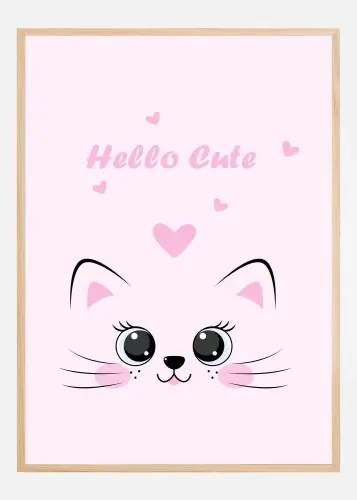 Bestseller Pink Cat Poster (21x29.7 cm (A4))