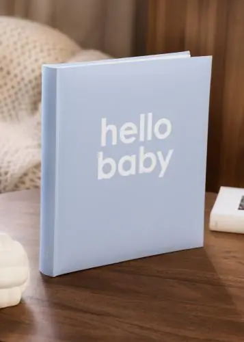 Album pentru bebeluși Hello Baby Albastru - 29x32 cm (60 pagini Alb / 30 file) Cumpără online