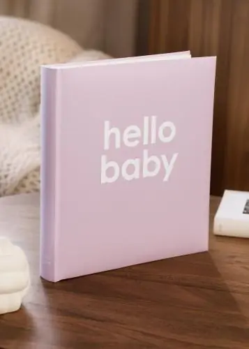 Album pentru bebeluși Hello Baby Roz - 29x32 cm (60 pagini Albe / 30 file) Reducere de preț