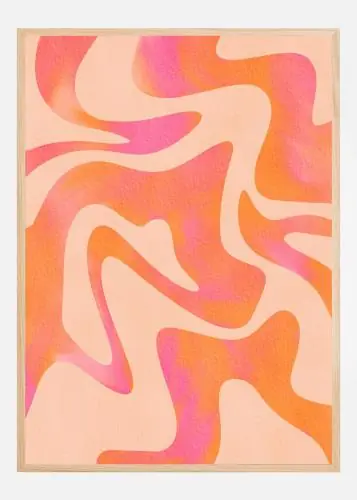 Abstract Wave - Peach Fuzz Poster (21x29.7 cm (A4)) Mai ieftin