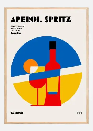Aperol Spritz Cocktail Bauhaus Art Print Poster (21x29.7 cm (A4)) Cumpără acum