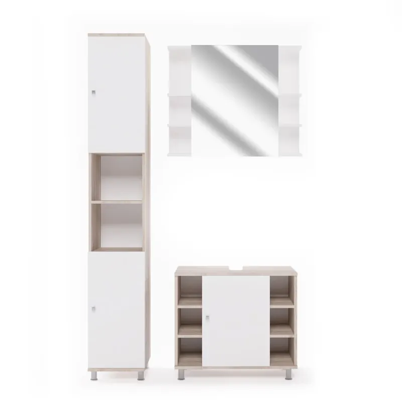 Set mobilier baie Fynn Sonoma 3 părți, cu dulap înalt Vicco Cumpără acum
