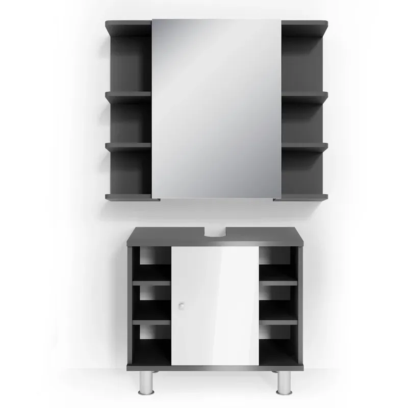 Set mobilier baie Fynn antracit 2 părți Vicco Ultima șansă