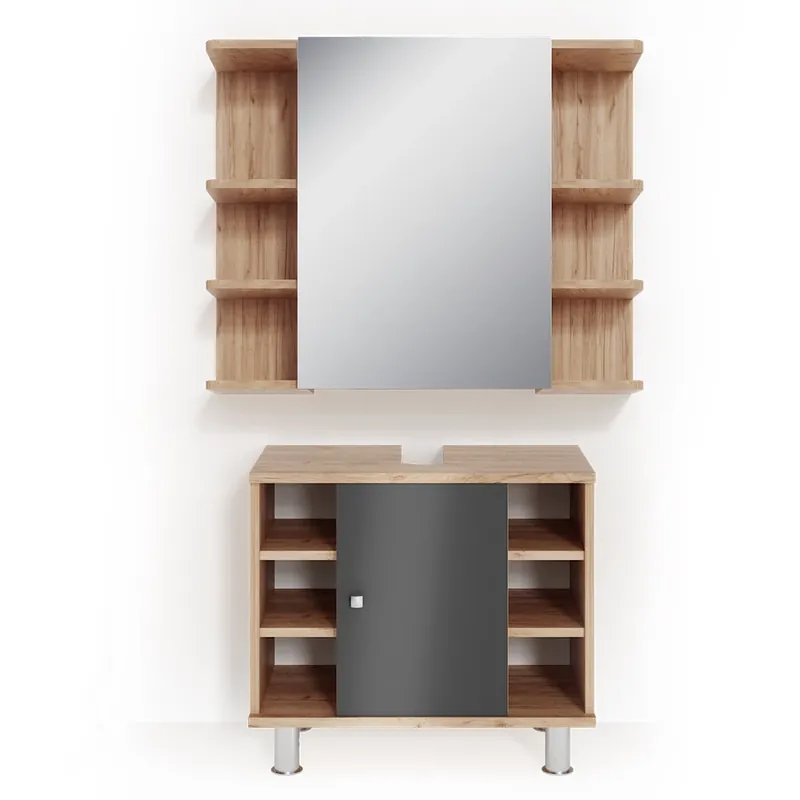 Super ofertă Set mobilier baie Fynn stejar 2 părți Vicco