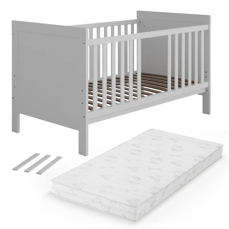 Pat pentru copii Ajaton Alb 144.4x83 cm cu saltea Vitalispa Doar azi