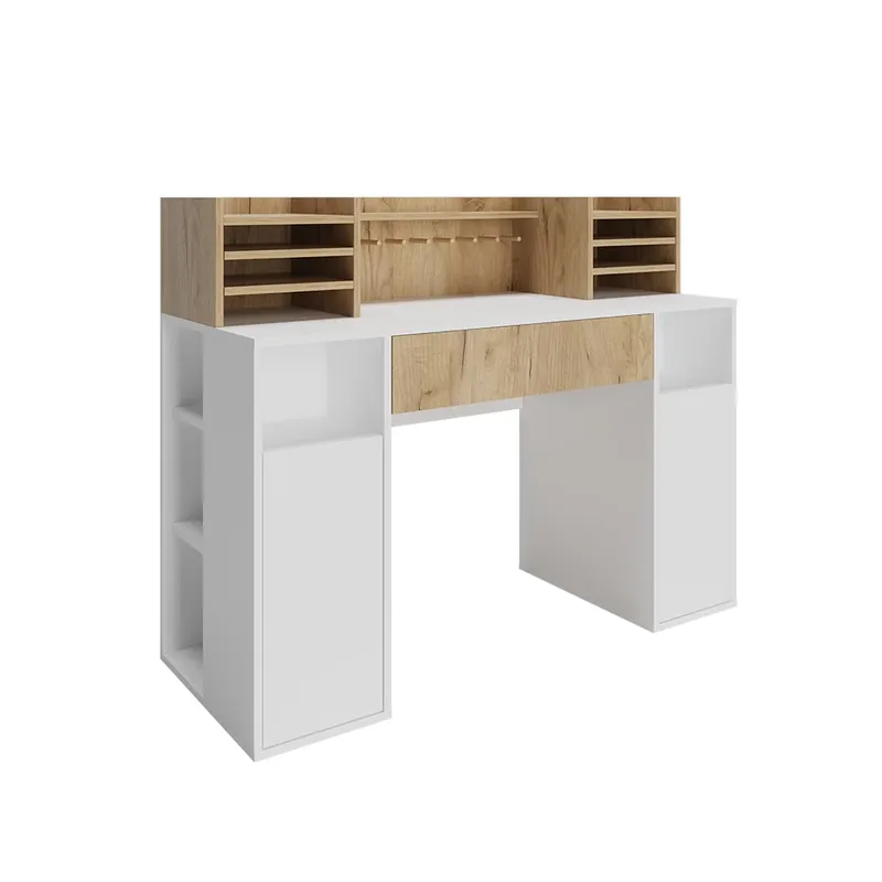 Cumpără online Birou Alb/Sonoma 126.8 x 50 cm XL cu rafturi Vicco