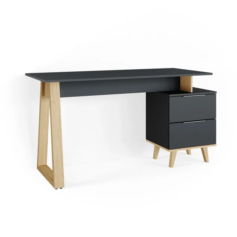 Ofertă limitată Birou Nautica antracit 138 x 60 cm cu sertare, L Vicco
