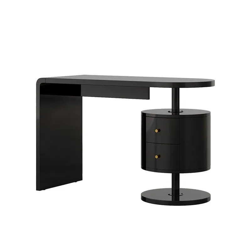 Birou Lara Negru lucios ridicat 120 x 50 cm cu 2 sertare Vicco Super ofertă