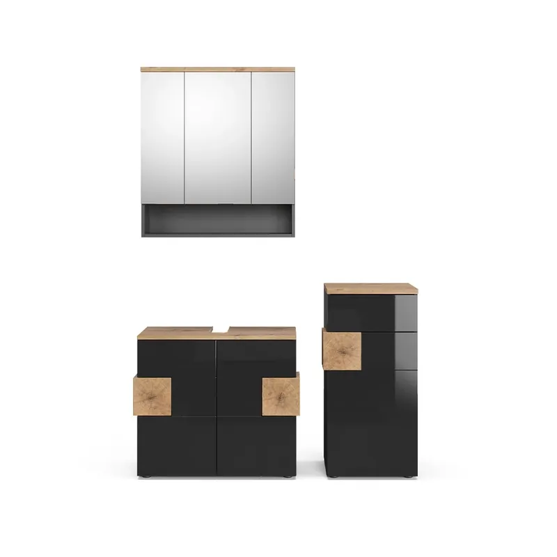 Set mobilier baie Eden antracit 3 părți Vicco Reducere extra