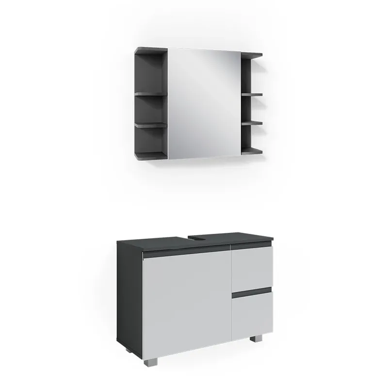 Set mobilier baie J-Shape antracit 2 părți Vicco Bestseller