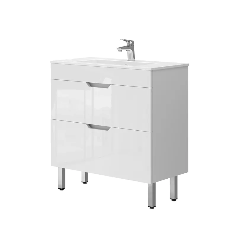 Set mobilier baie Clayton Alb 2 piese, dulap de bază 80 cm Vicco Cumpără online