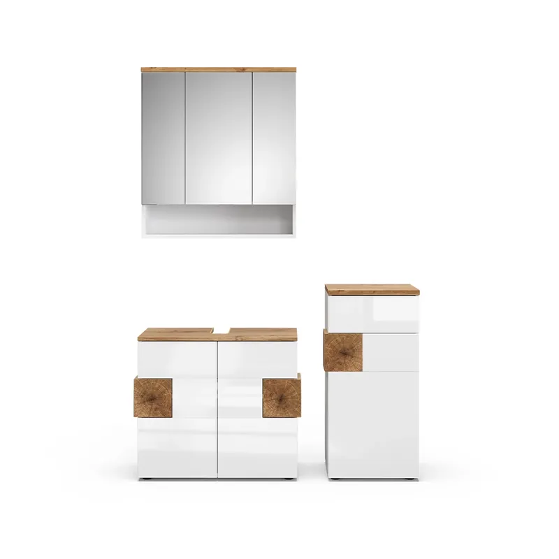Set mobilier baie Eden Alb 3 părți Vicco Ofertă limitată