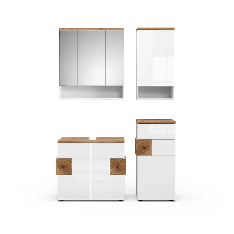 Discount Set mobilier baie Eden Alb 4 părți Vicco