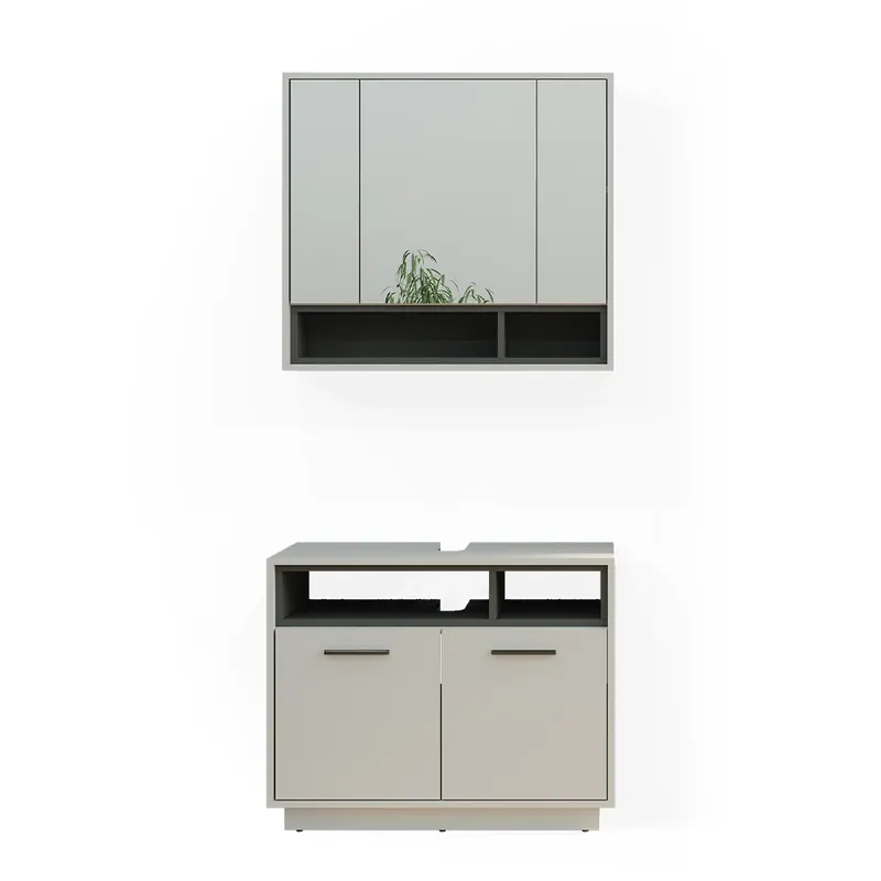 Set mobilier baie Beatrice Gri 2 părți Vicco Comandă acum
