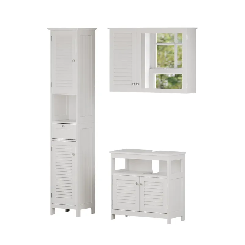 Set mobilier baie Riad Alb 3 părți, opțiunea 2 Vicco Ofertă limitată