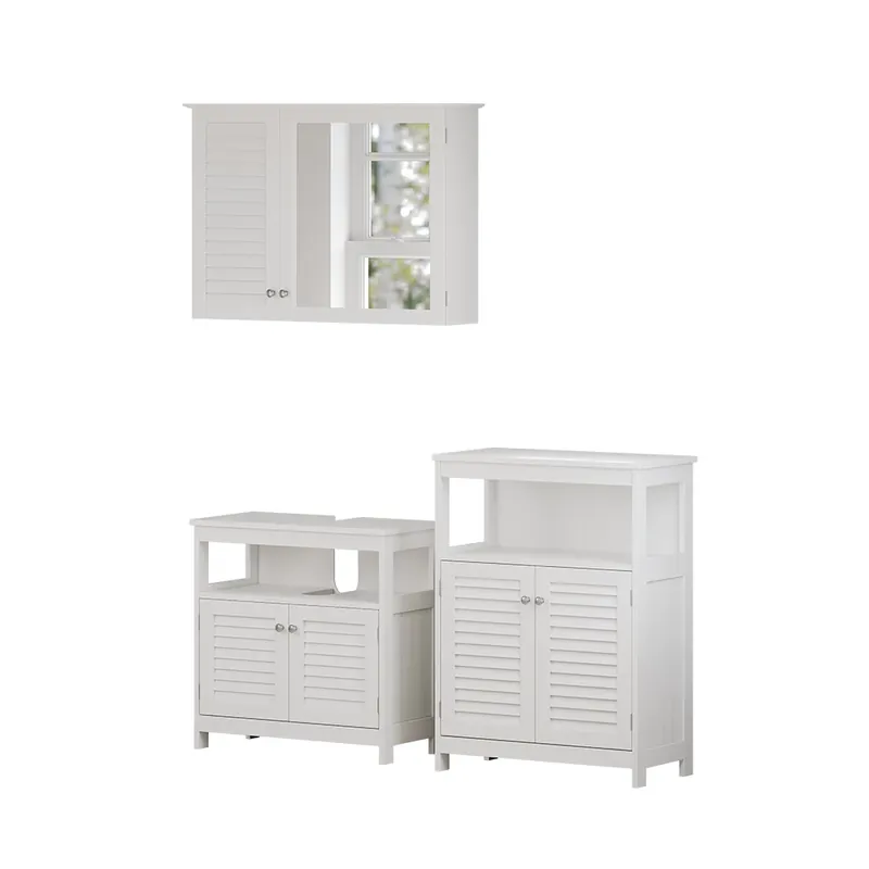 Premium Set mobilier baie Riad Alb 3 părți, opțiunea 3 Vicco