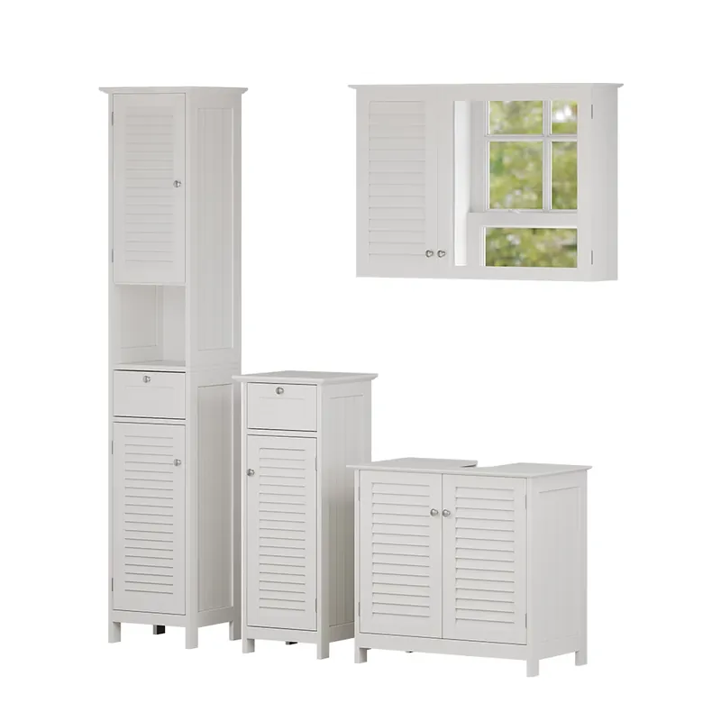 Set mobilier baie Riad Alb 4 părți, opțiunea 3 Vicco Preț redus