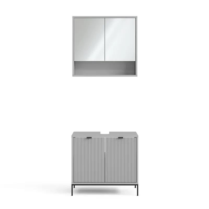 Set mobilier baie Eliza Gri 2 părți Vicco Ultima șansă