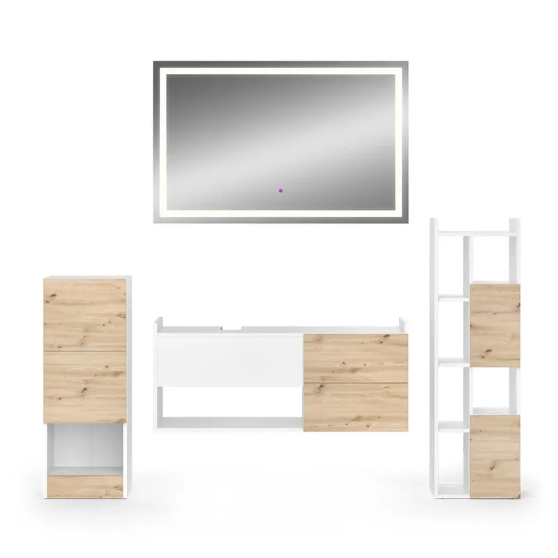 Set mobilier baie Alf Alb 4 părți Vicco Bestseller