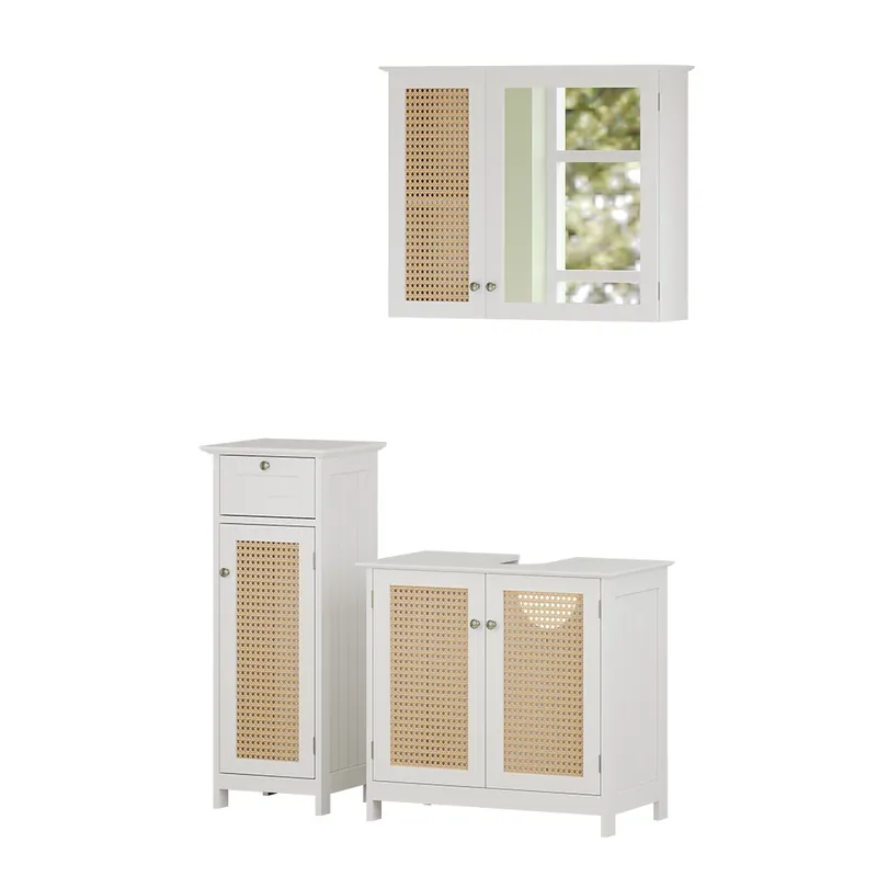 Expediere rapidă Set mobilier baie Rosario Alb 3 părți Vicco
