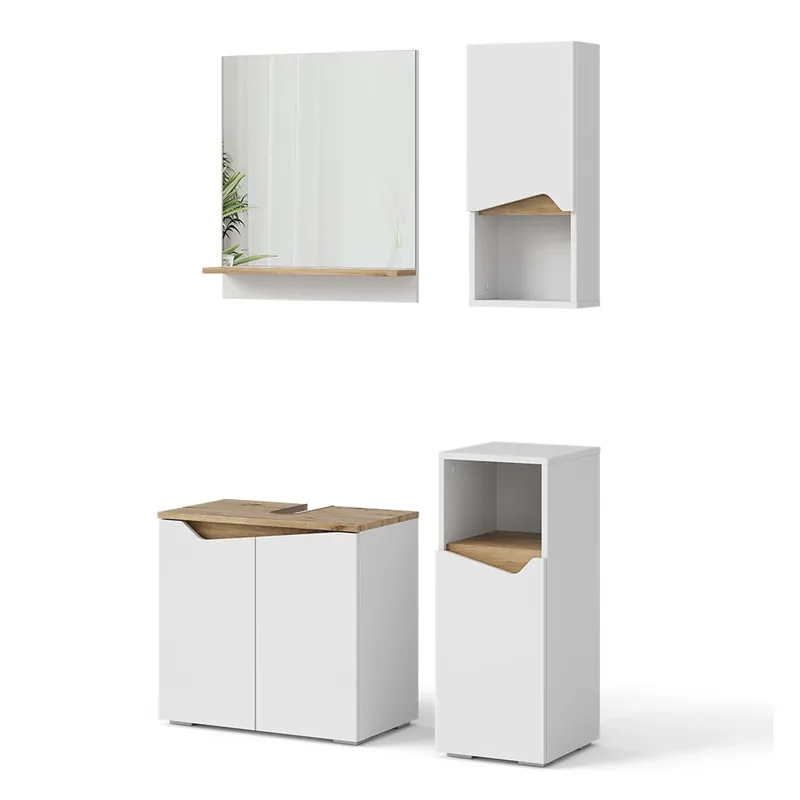 Set mobilier baie Marelle Alb 4 părți Vicco Super ofertă
