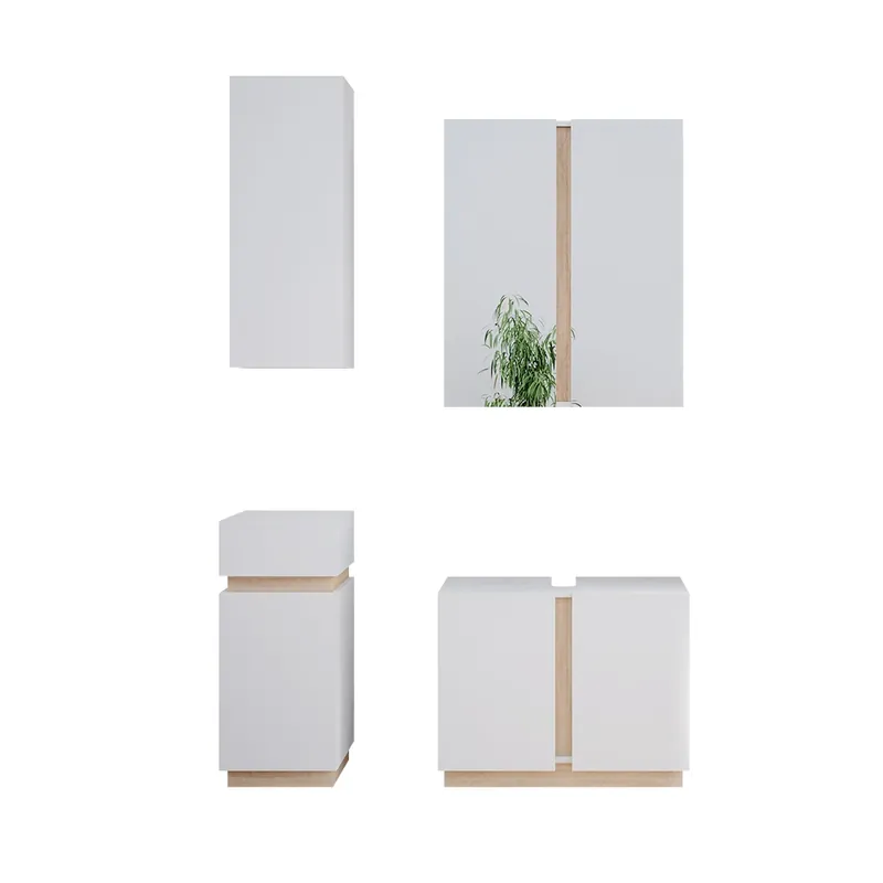 Set mobilier baie Gloria Alb 4 părți Vicco Promoție