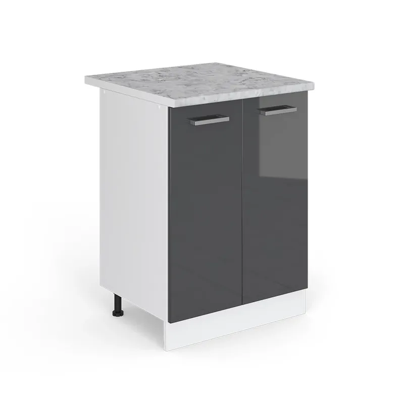 Dulap de bază de bucătărie R-Line Antracit lucios ridicat 60 cm , AP Marmură Vicco Reducere de preț