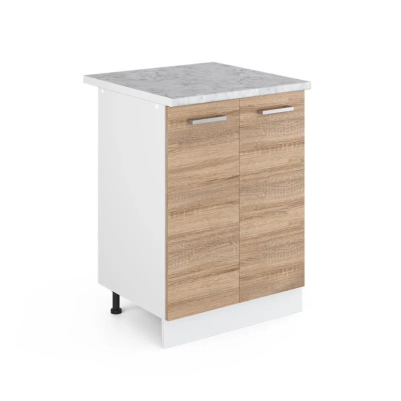 Dulap de bază de bucătărie R-Line Sonoma 60 cm , AP Marmură Vicco Plată securizată