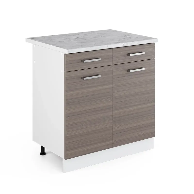 Noutate Dulap de bază de bucătărie R-Line Gri nobil 80 cm , AP Marmură Vicco