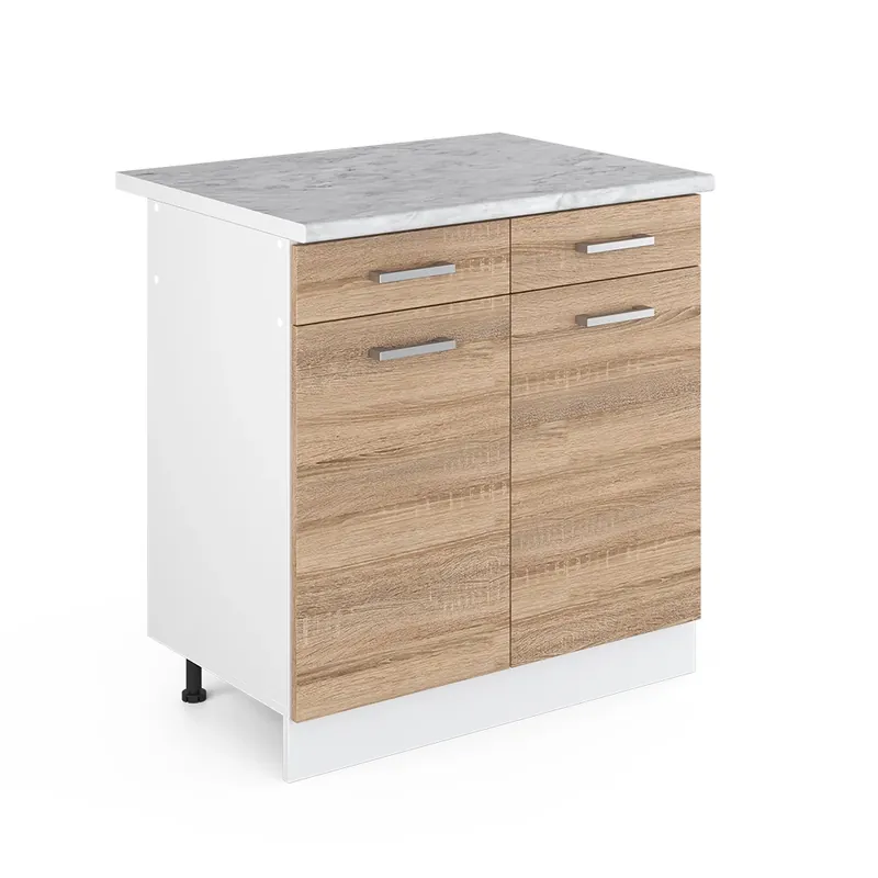 Preferatul clienților Dulap de bază de bucătărie R-Line Sonoma 80 cm , AP Marmură Vicco