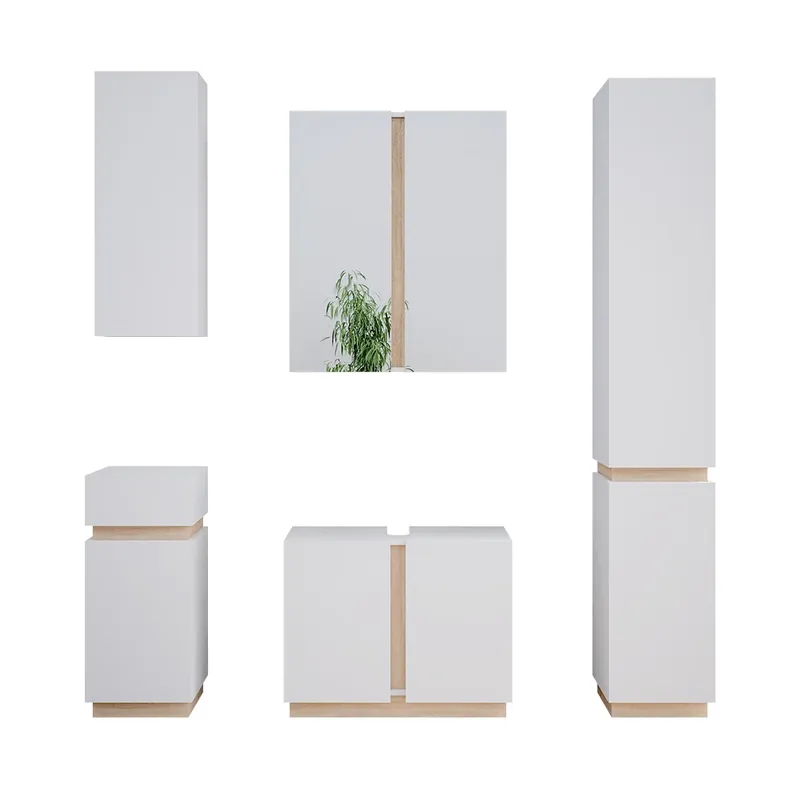 Reducere de preț Set mobilier baie Gloria Alb 5 părți Vicco