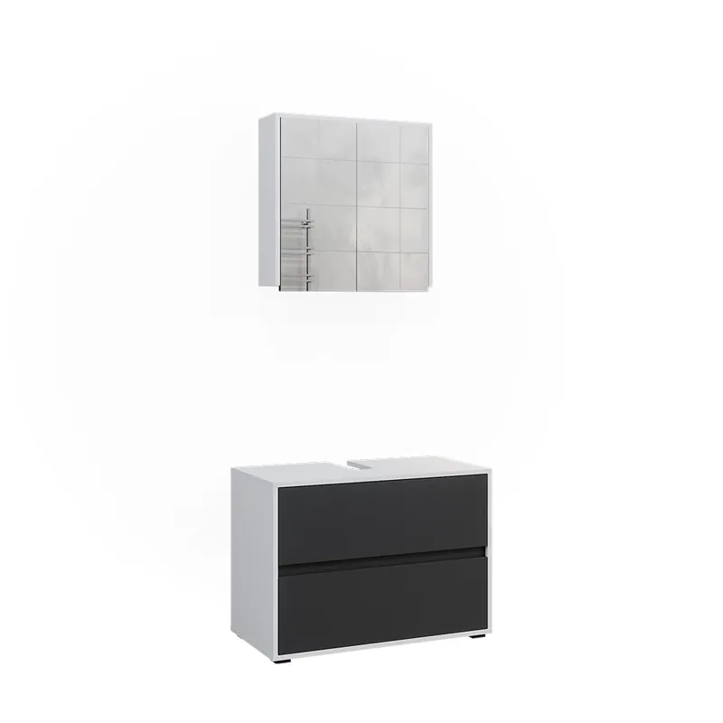 Super ofertă Set mobilier baie Maltin Alb/antracit 2 părți Vicco