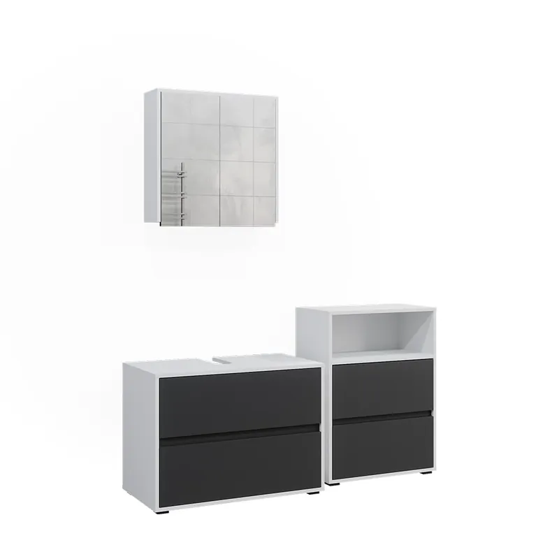 Set mobilier baie Maltin Alb/antracit 3 părți Vicco Reducere